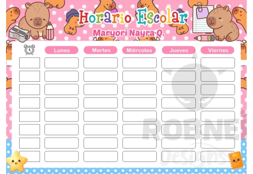 Capibara girl 02 Horario Escolar